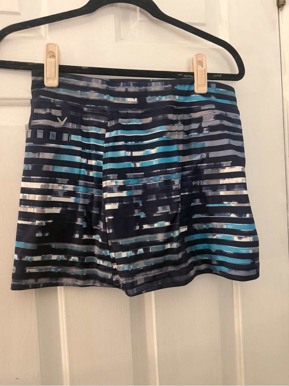 Callaway Opti-Dri Golf Skort Small Blue Striped Built-In Shorts